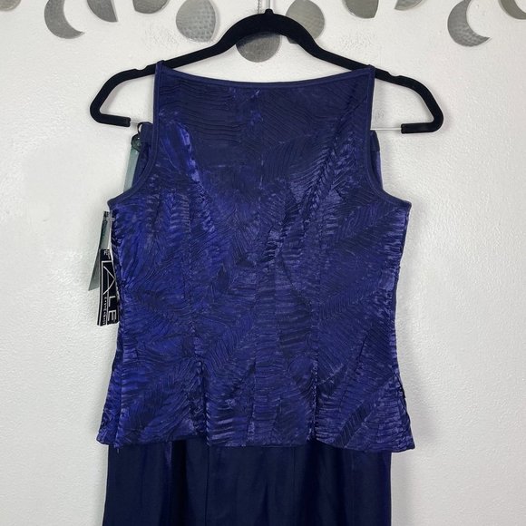 NWT Alex Evenings Woman's Sz 4 Petite 2 Piece Blue‎ Purple Set Maxi Skirt Set - Picture 8 of 9